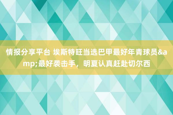 情报分享平台 埃斯特旺当选巴甲最好年青球员&最好袭击手，明夏认真赶赴切尔西